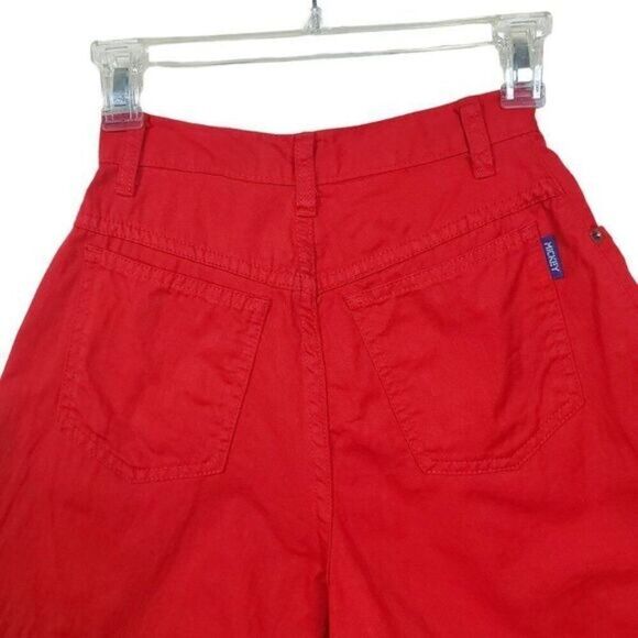Vtg Mickey Mouse Unlimited Jerry Leigh Red Button Fly High Rise Denim Jean Short - Picture 5 of 10